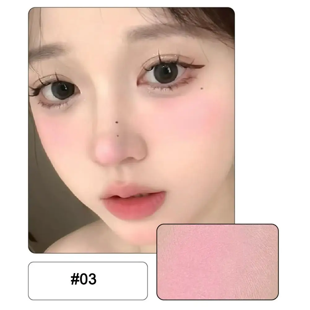 Monochrome Blush Matte Natural Cheek Color Brightening Face กันน้ํา Facial Contouring แต่งหน้า Blush Powder แต่งหน้าแบบนุ่ม