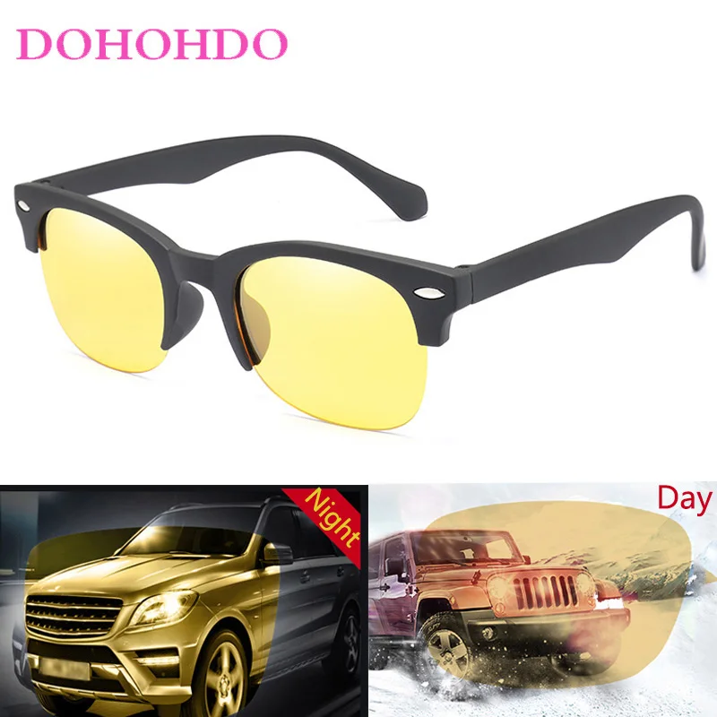 New Women Men Polarized Night Vision Glasses Vintage Sunglasses Retro Goggles Black Frame Lens Eyewears Fitness Exercise UV400