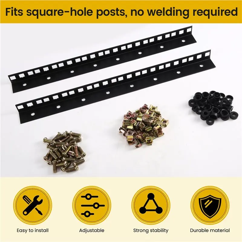 2026 New 8U Cabinet Column Kit 19Inch Standard Rack Rails Includes 32 Sets Of M6 Card-Type Nut Screws DIY Server/Audio Amplifier - view 5