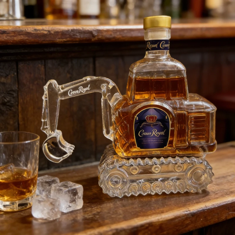 YING YING Heavy-Duty Excavator Whiskey Decanter Premium Craftsmanship Gift for Builders Collectors Whiskey Lovers Unique Barware