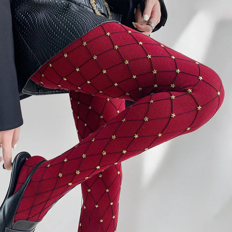 

Rare Colorful Rhinestone Star Fishnet Stockings Sexy Lolita Y2K Women's Pantyhose Tights Cosplay Clothing Panties Birthday Gifts