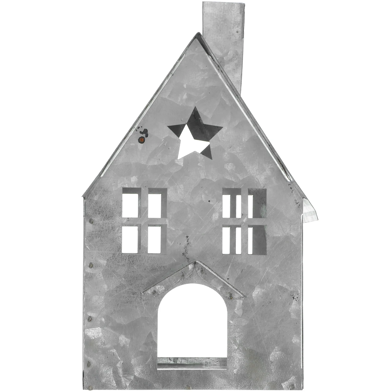 

Iron Holder Vintage House Shaped Desktop Decor Heat Resistant Compact Home Bedroom Office Party Wedding Tea Light