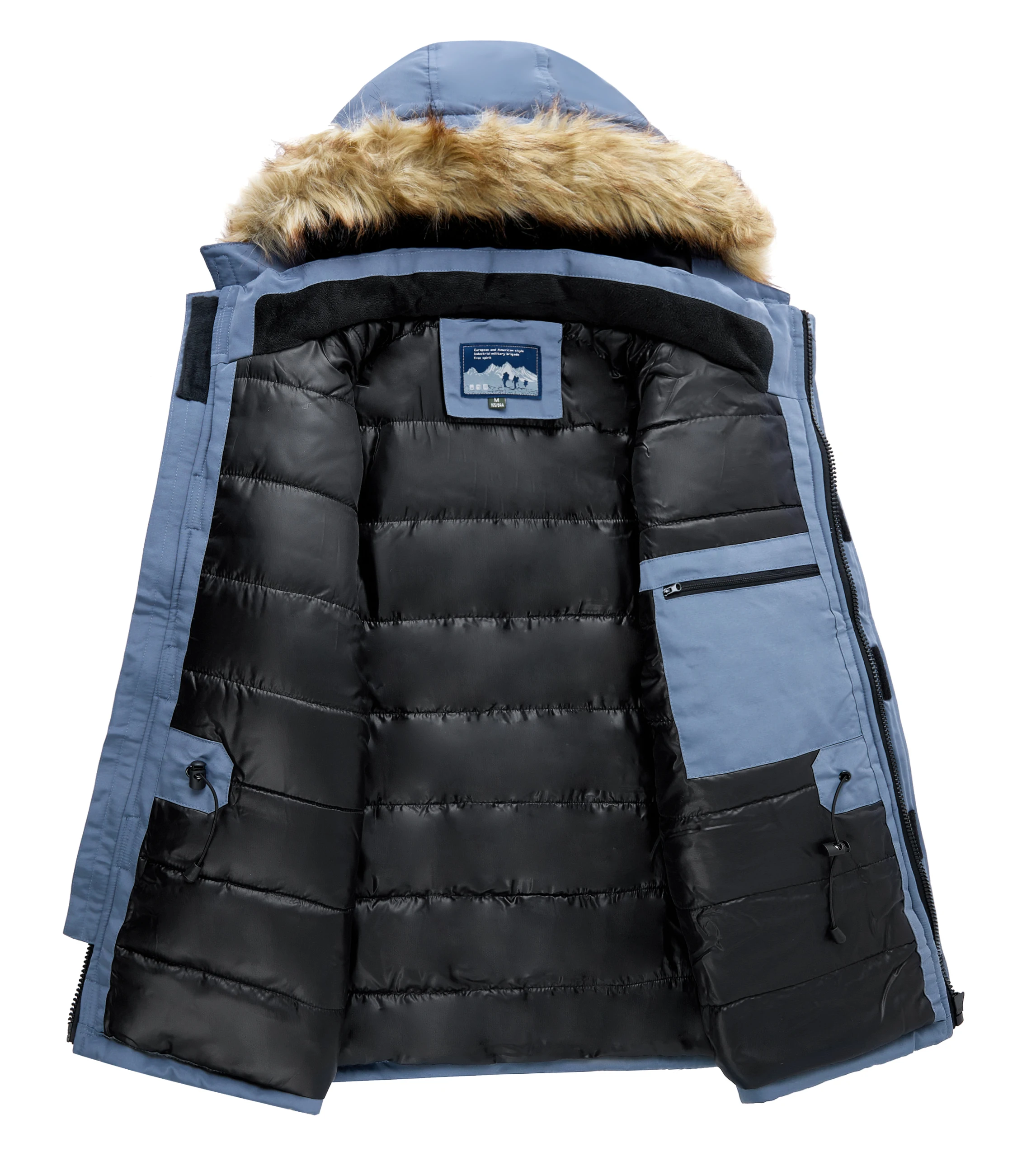 

-30 Degree Winter Down Jacket Men Down Cotton Parkas Coat Mid-length Large Fur Collar Male Thicken Coat Snow Overcoat Parka