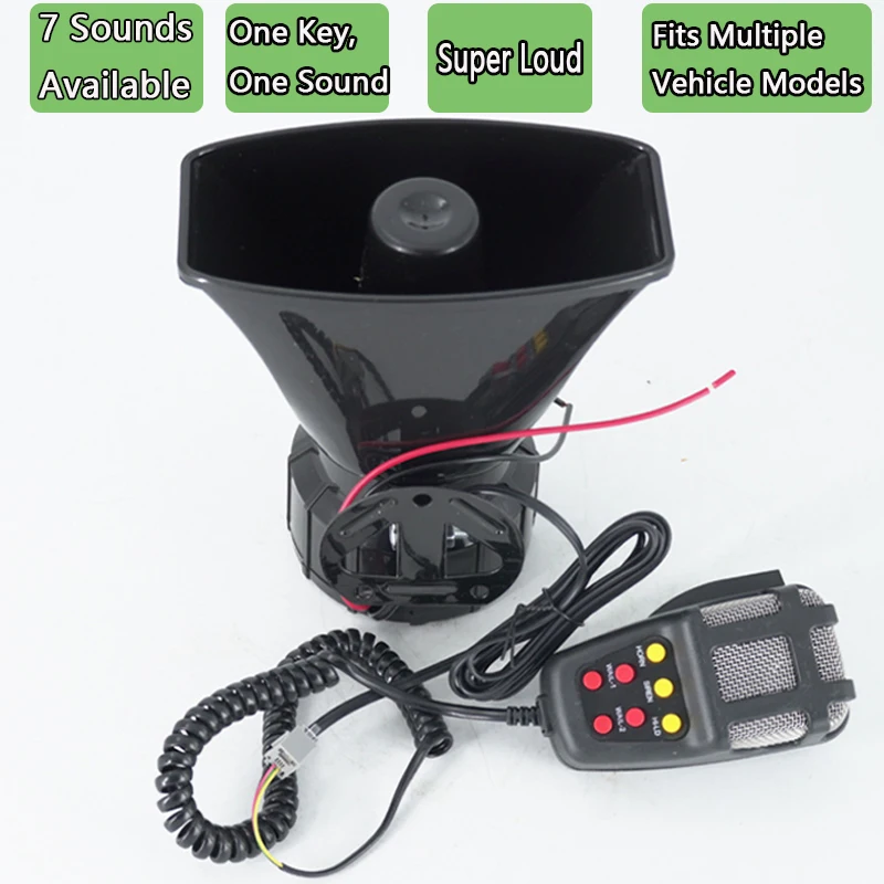 12V 7-Ton Super Laute Sirene Hupe PA Megafon Lautsprecher ABS Eisen Universal für Auto Motorrad LKW Wohnmobil Boot Modifizierte Warnhupe