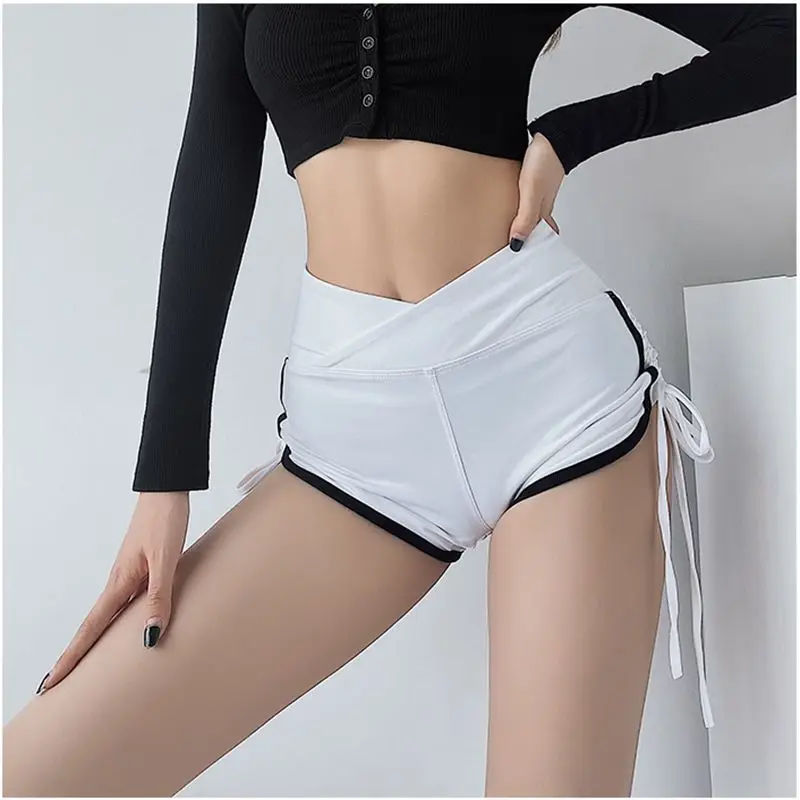 Woman Push Up Sexy Open Seats Pants Mini Skinny Low Waist Crotchless Panties with Hidden Zippers Open Crotch Shorts