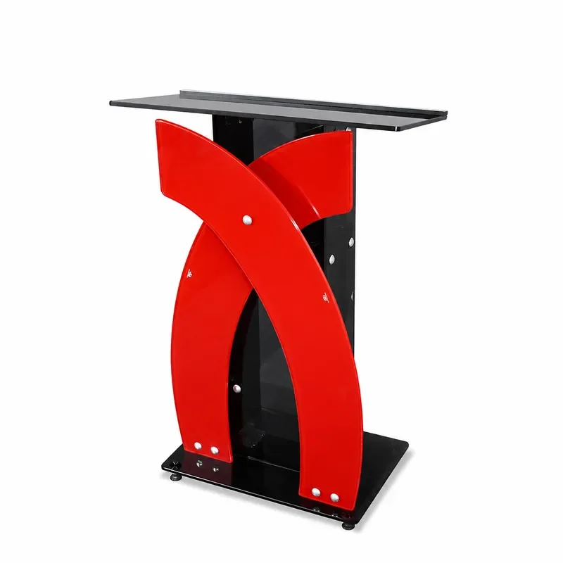 Glass Conference Speech Podium Teacher Welcome Stand Hotel Reception Desk Master of Ceremonies Lectern for Office School