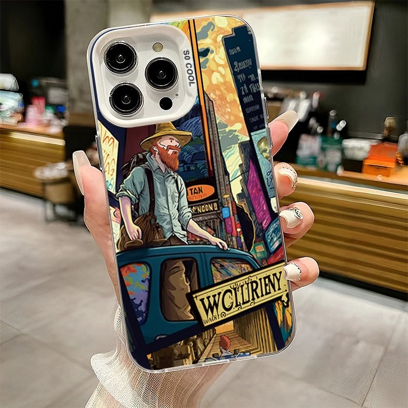 Oil Painting Figure Phone Cases For iPhone 13 12 11 14 15 Pro Max Mini SE 2022 7 8 Plus X XR XS Max SE 2022 Shockproof Cover