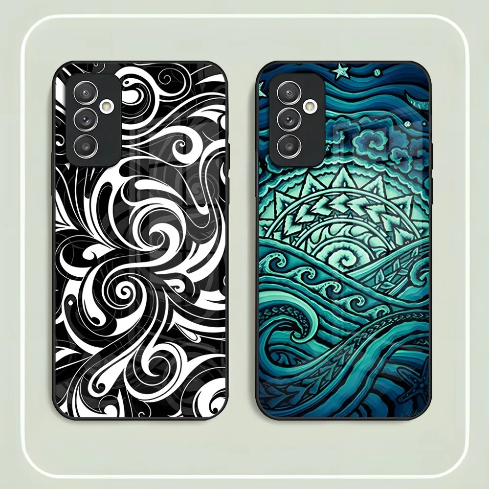 Maori Samoan Polynesian Tribal Phone Case for Samsung S24 Ultra S23 S22 S20 Fe S21 Plus Galaxy A54 A34 A24 A53 M54 Note 20 Back 