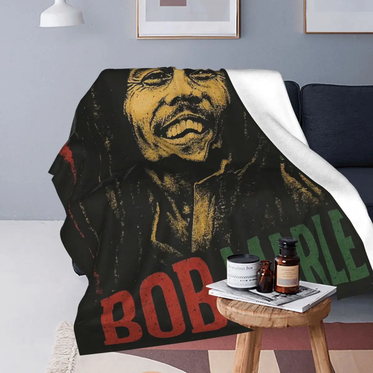 Bob Marley Album Reggae Music Jamaican Style Blanket Flannel Throw Blanket Throw Blankets for Bedding Throws Bedspread Quilt