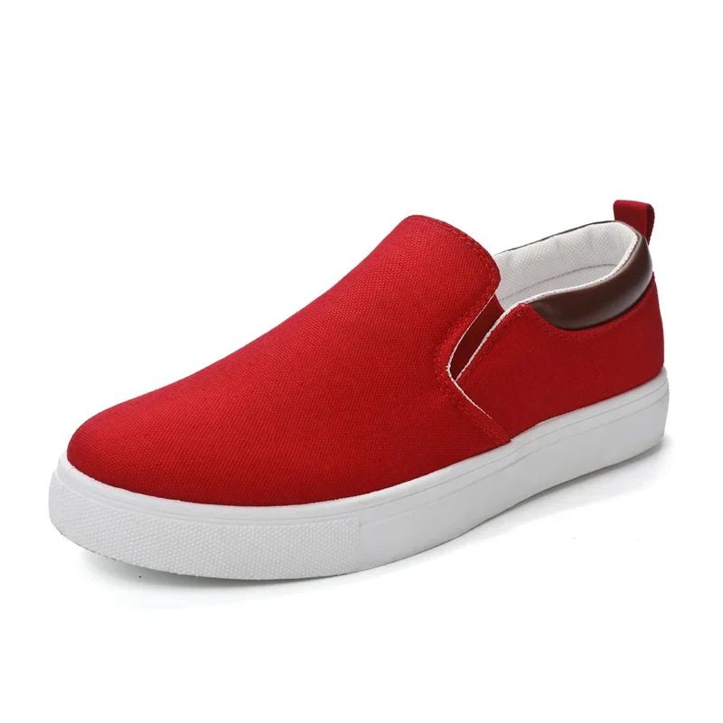 Autumn Men Canvas Casual Shoes Boys Male Sneaker Slip-on Vulcanized Flats Non-Leather Shoes Zapatos Hombres