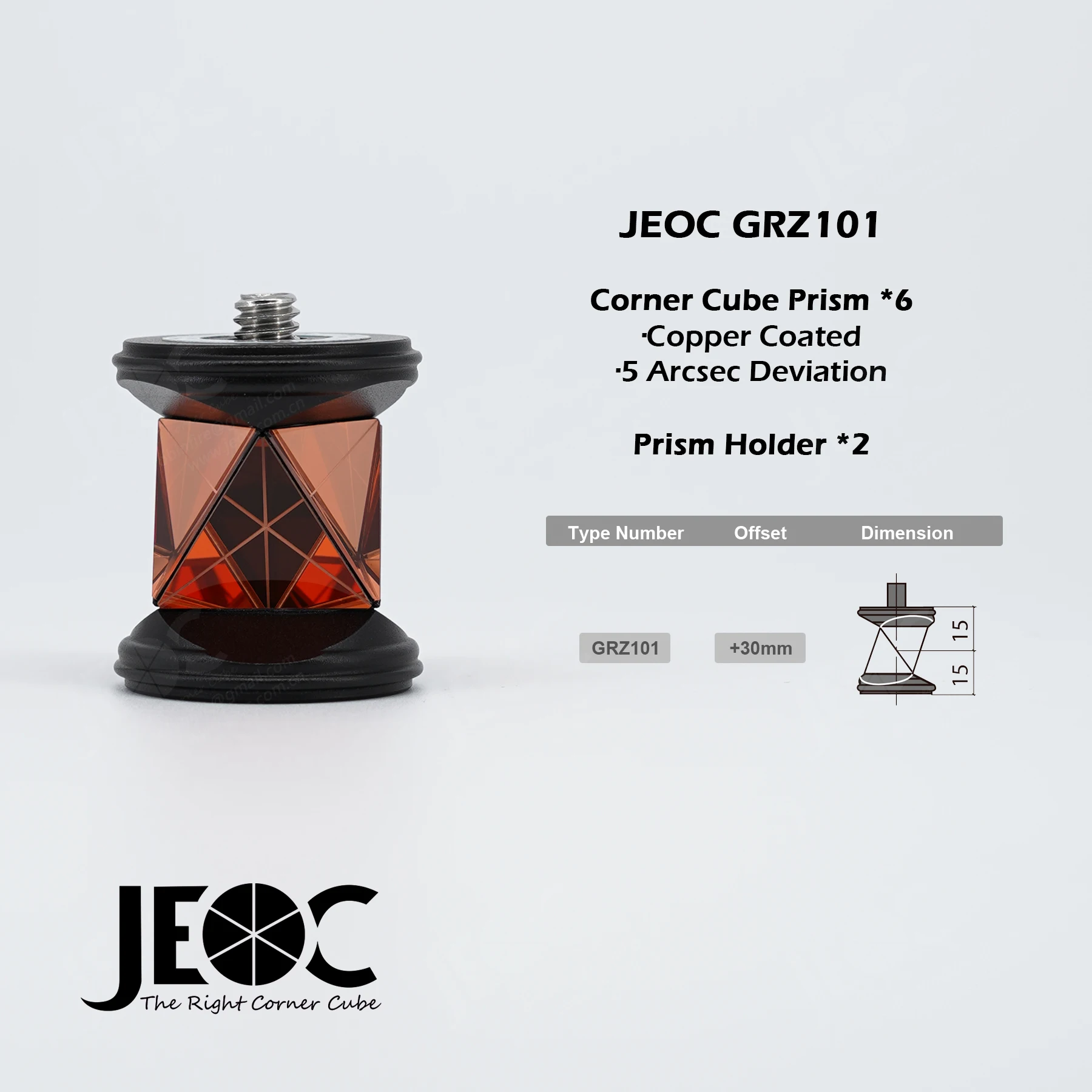 JEOC GRZ101 Without Accessories, Only The 360 Degree Prism For Total Station Topography Surveying Copper Coated