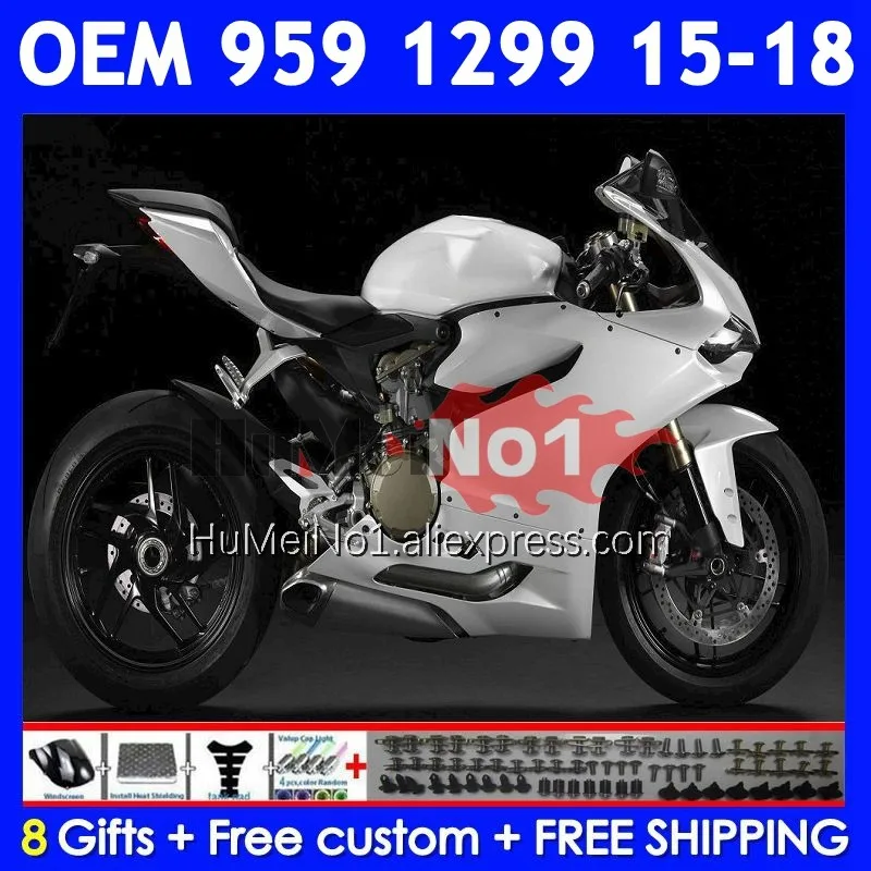 Injection Kit For DUCATI Panigale 959 1299 S 959R 1299R 325No.18 959S 1299S 15 16 17 18 2015 2016 2017 2018 Pearl White Fairing