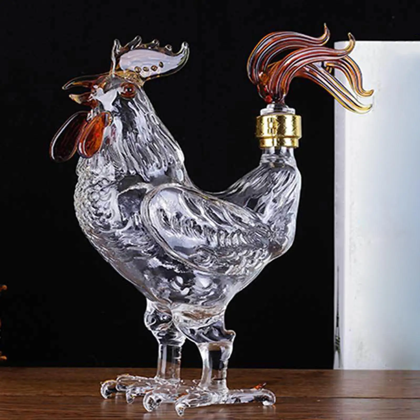 

Delicacy Kitchen Rooster Shape Liquor Decanters for Rum Tequila Decoration