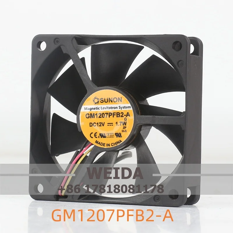 GM1207PFB2-A SUNON Precision 70X70X10MM 7010 7CM 12V 1.7W Ultra-thin Computer Case Fan
