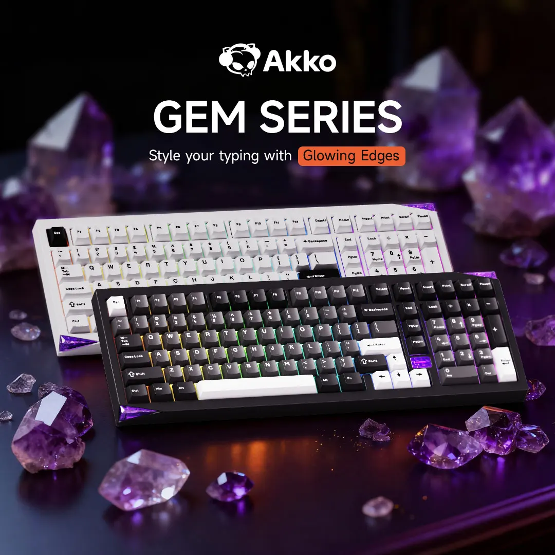 Akko Gem 02 VIA Custom Mechanical Keyboard 1800 Compact Layout with Corner RGB Tri-mode Keyboard Rapid Disassemble Aluminum CNC