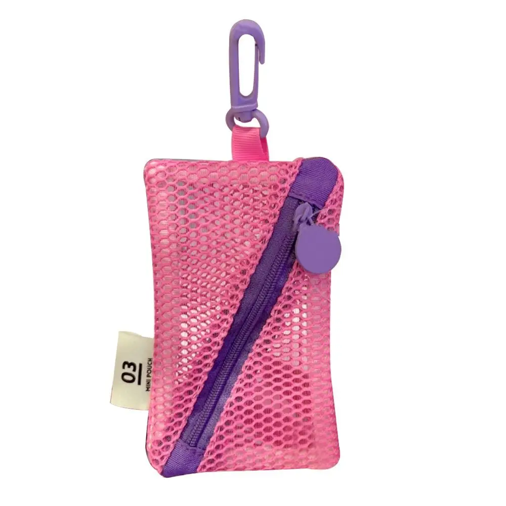 

Lightweight Mesh Zipper Bags Portable Visibility Travel Toiletry Pockets Rotary Hook Space Saving Cosmetic Accessories Organizer
