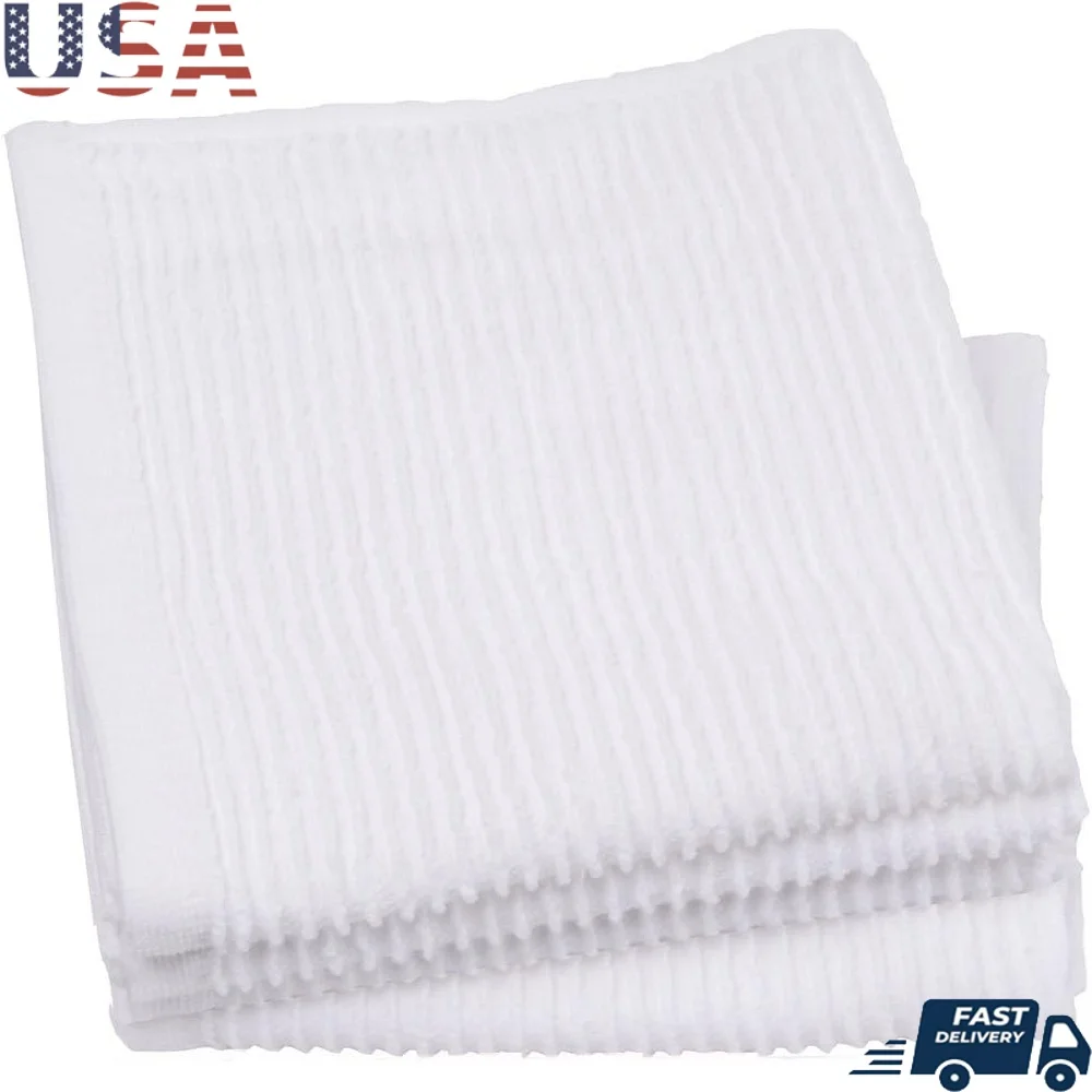 

Хлопковая рябь, набор из 4 впитывающих салфеток для чистки кухни, прочная турецкая махровая ткань, идеальные кастрюли, сковороды, столешницы