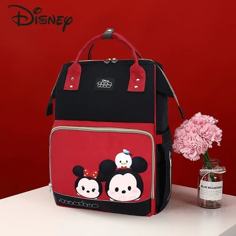 Disney novo saco de fraldas mochila marca de luxo moda saco de fraldas do bebê mochila dos desenhos animados saco do bebê grande capacidade