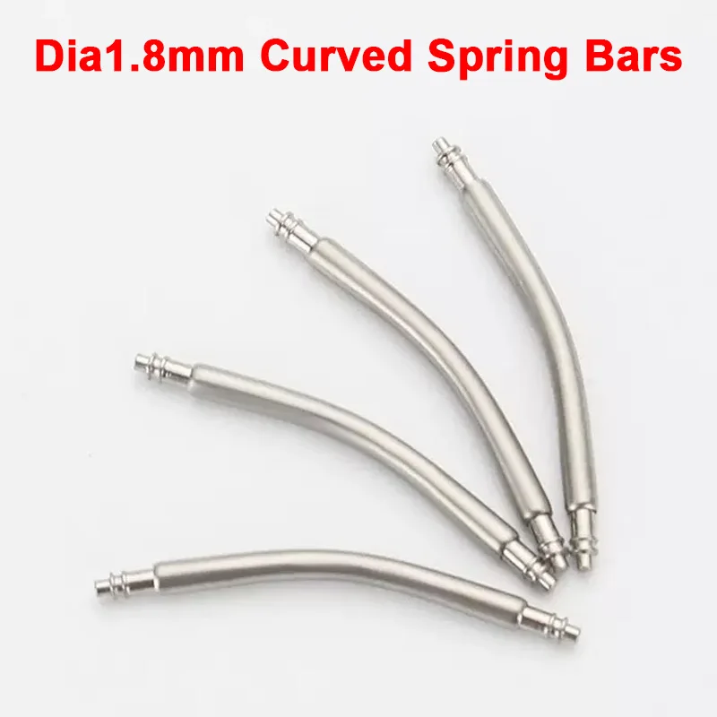 Dia 1.8mm Curved Spring Bar Link Pins Fit 18mm/19mm/20mm 22mm/24mm Watch Bands Bracelet Spring Bars Watch Replace Part Custom