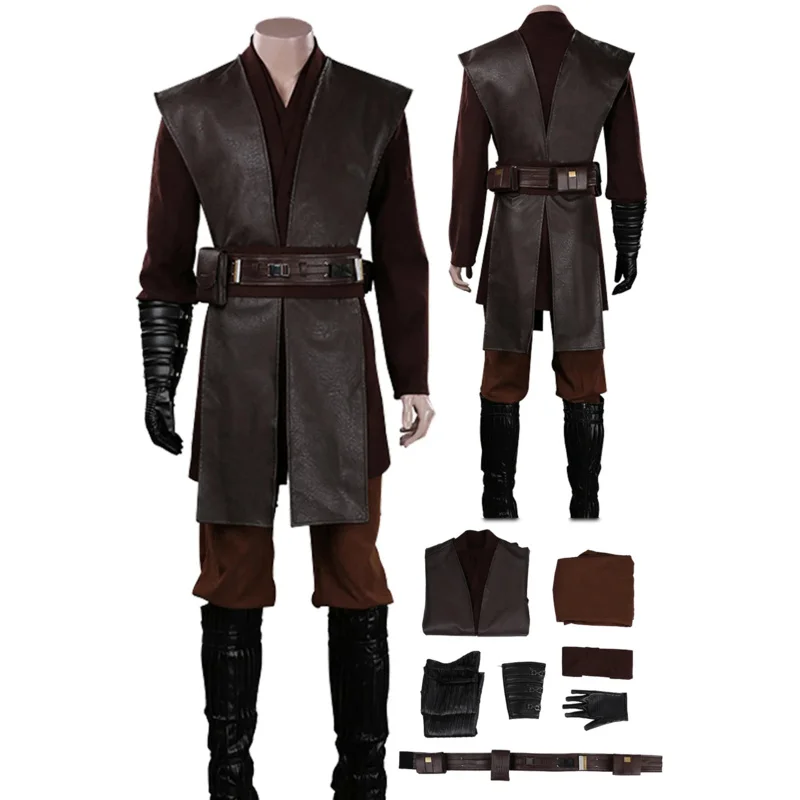 

Anakin Cosplay Men Costume Movie Space Battle Knight Roleplay Fantasia Man Halloween Carnival Party Clothes For Male