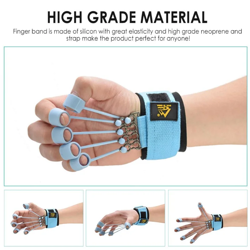 

Professional Hand Grip Strengthener Finger Exerciser & Wrist Trainer Kit - Multi-Force For Finger Wrist Power Flexibility