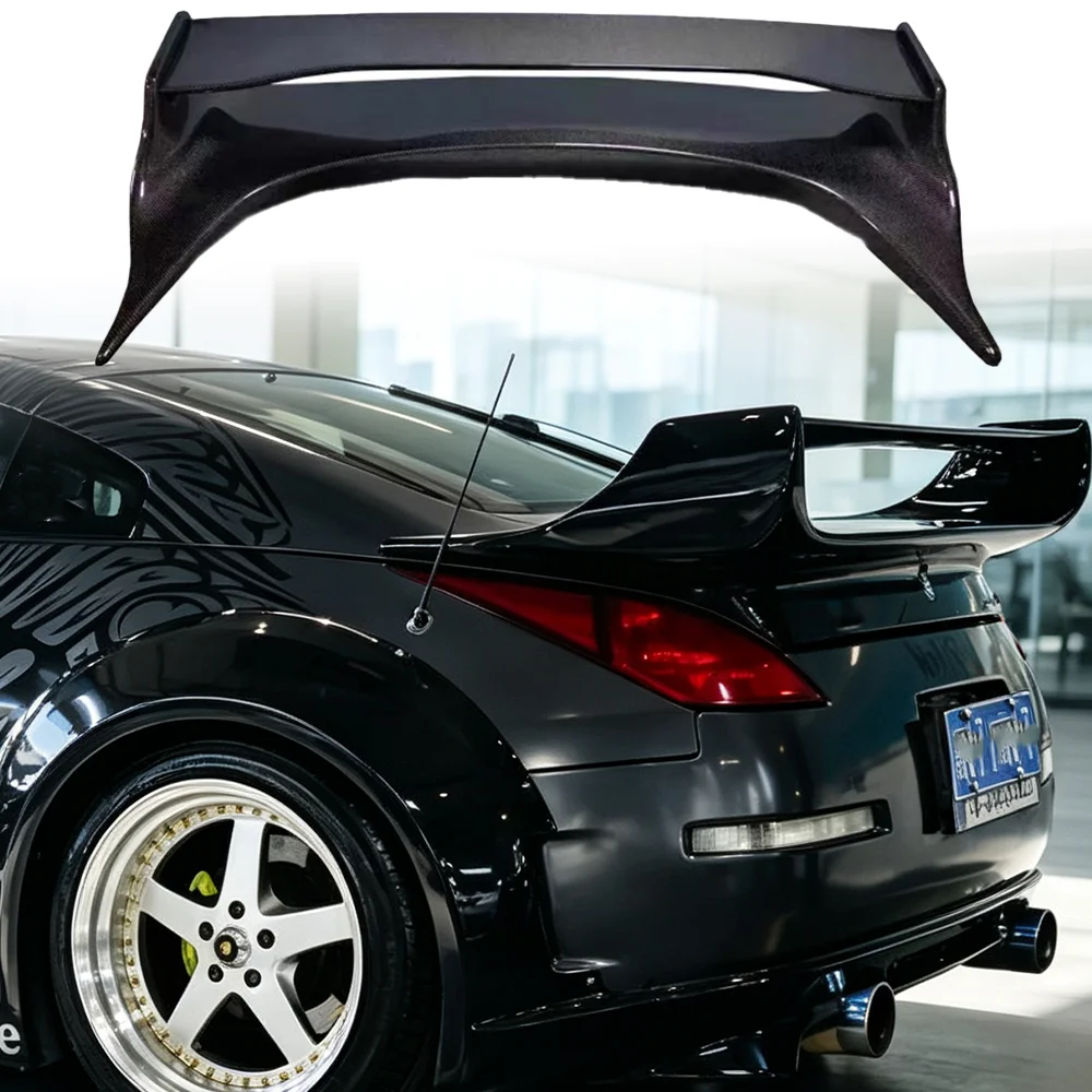 For Nissan 350Z Z33 from 2003 - 2009 100%carbon brazing double-layer rear spoiler spare luggage compartment tail wing modificati