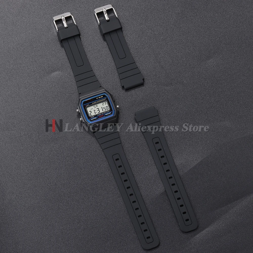 18 ミリメートルカシオ時計バンドストラップ W800H シリコーンゴムスポーツブレスレット SGW400 F91W F84 F105/108/A158 AE1200/1300 リストバンド