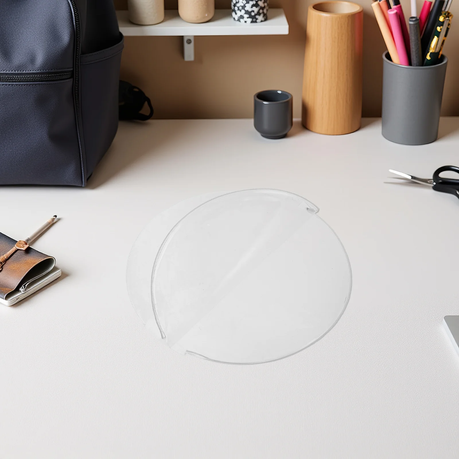 

PVC Hand Fan Bag 13x12 Clear Plastic Protective Sleeve Lightweight Dustproof Round Fan Protector Pouch Folding Hand Fans Cover