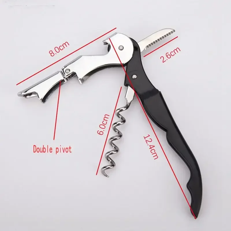 Double pivot Multifunction Seahorse Knife Wine Beer Bottle Opener Stainless Steel Portable Kitchen Bar Tool Black