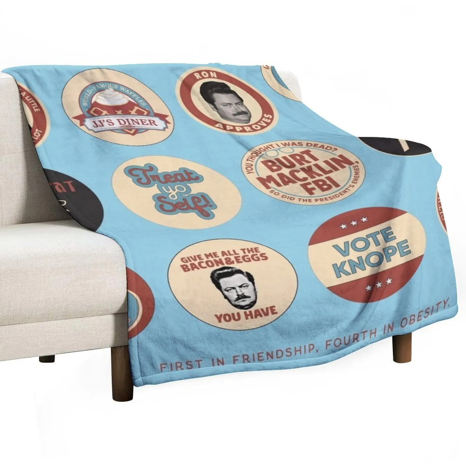 

Parks and Rec Throw Blanket Cute Camping Comforter Polar Blankets