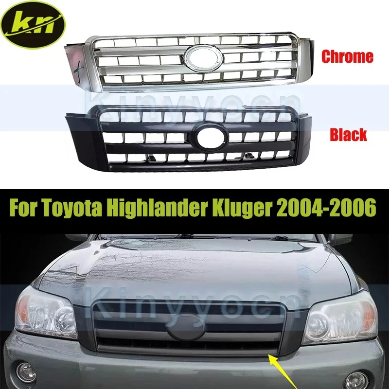 

Car Front Bumper Hood Grill Radiator Grille For Toyota Highlander Kluger 2004-2006 Car Front Bumper Mesh Grille