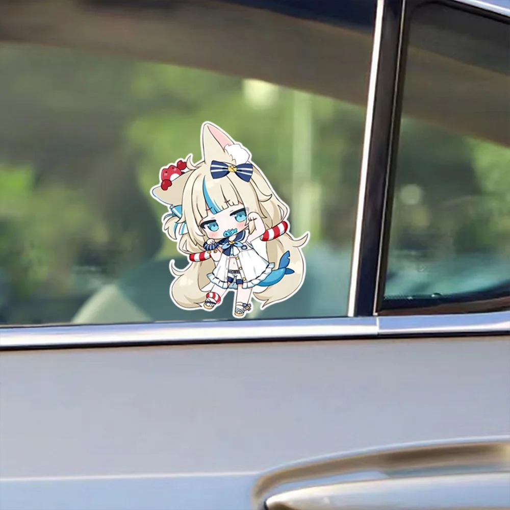 Cute Anime Girl Car Sticker VTuber Sameko Saba Auto Whole Body Stickers Vinyl Films PVC Decorate Decal Auto Exterior Accessories