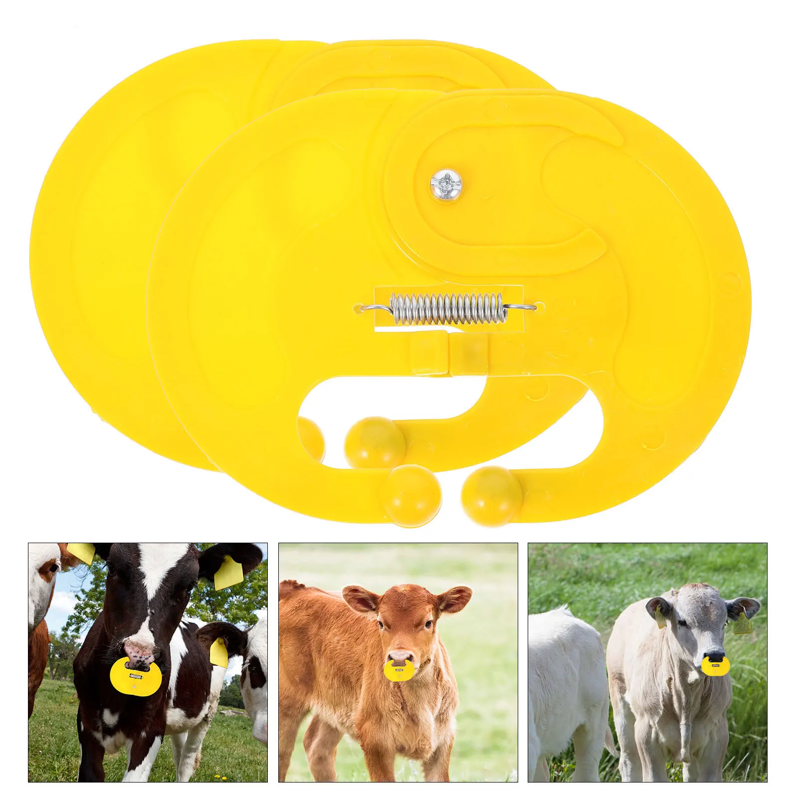 

10Pcs Cattle Weaning Ring Simple Structure Long Term Use Fine Workmanship Calf Weaner Calf Weaner Livestock Equipment