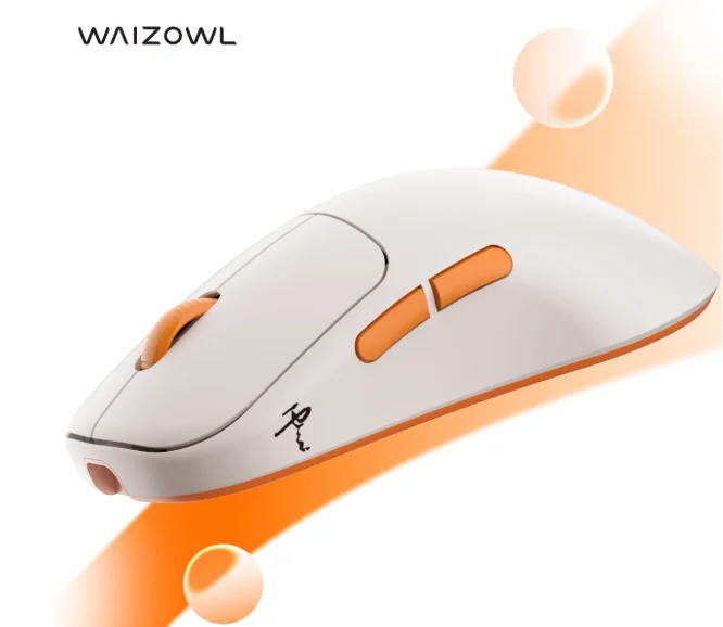 Waizowl Cloud Wireless Gaming Mouse PAW3395 26K DPI Symmetrical Tri-Mode 4KHz Polling Esports Mice for Medium Large Hands PC PFS