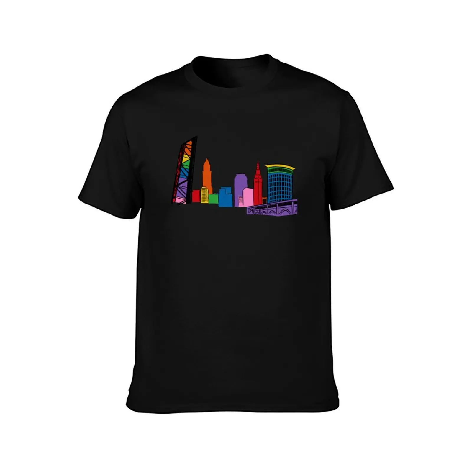 Cleveland: Rainbow T-Shirt Summer Casual Cotton Tee Oversized Streetwear Tops Vintage Graphic Print Loose Fit Short Sleeve