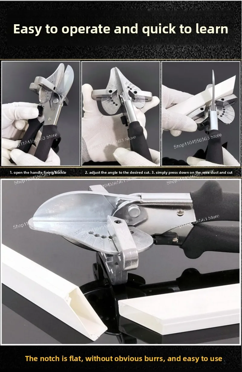 Adjustable 45 Degree Angle Cutting Tool for Wire Duct Edge Strip and Various Profile Cutting Work