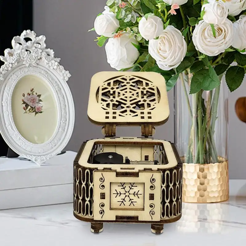 Musical Model Assembly Puzzles Wooden Puzzle Music Box Design Building Kits Kids Puzzle With Secret Storage Compartment Assembly