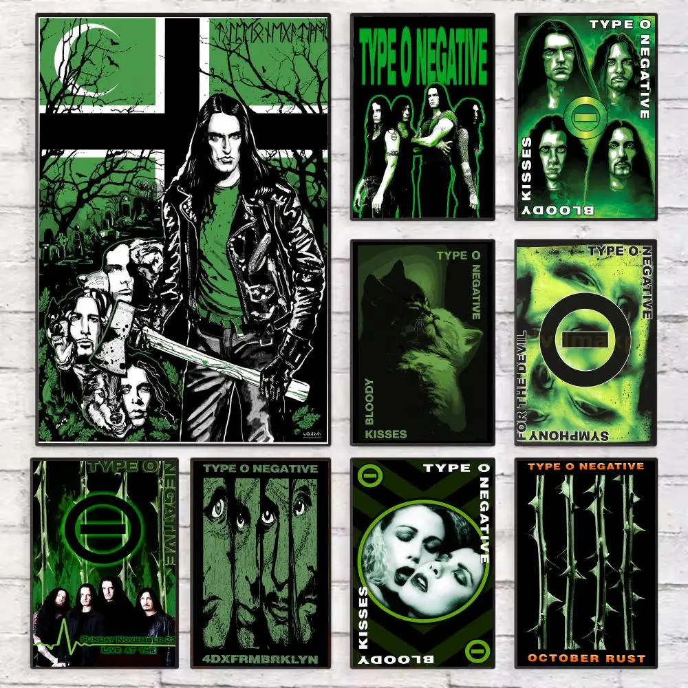 

Heavy Metal Rock Band Type O Negative Poster Wall Art Sticky for Living Room Bedroom Office Hallway Bar Home Decor Gift Idea