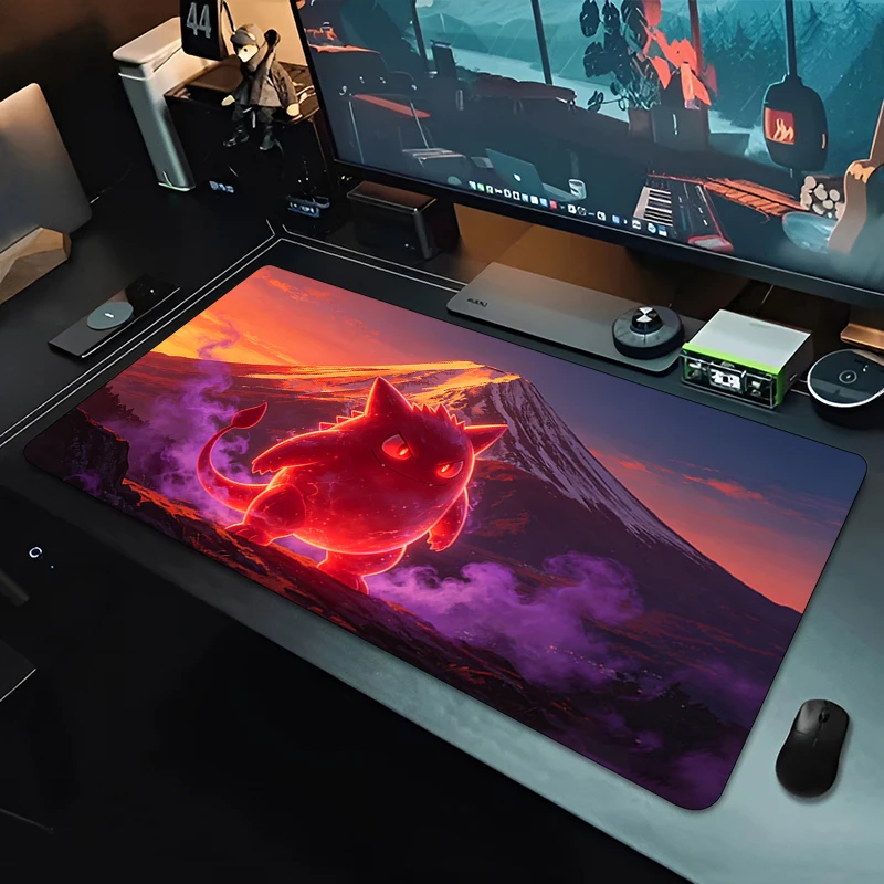Mouse Pads Anime Pokemon Gengar Gamer Keyboard Mousepads Office Laptop Extended Desk Mat Large Gaming Anti-fray Pad Mouse Mats