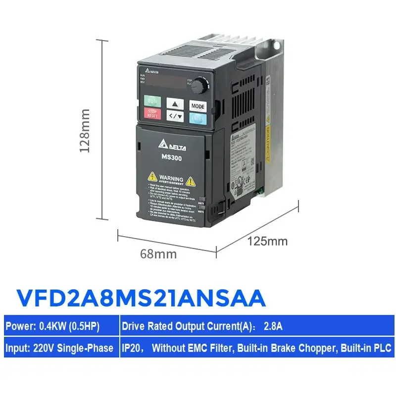 VFD11AMS21ANSAA Compact VFD MS300 For Small Motor Application