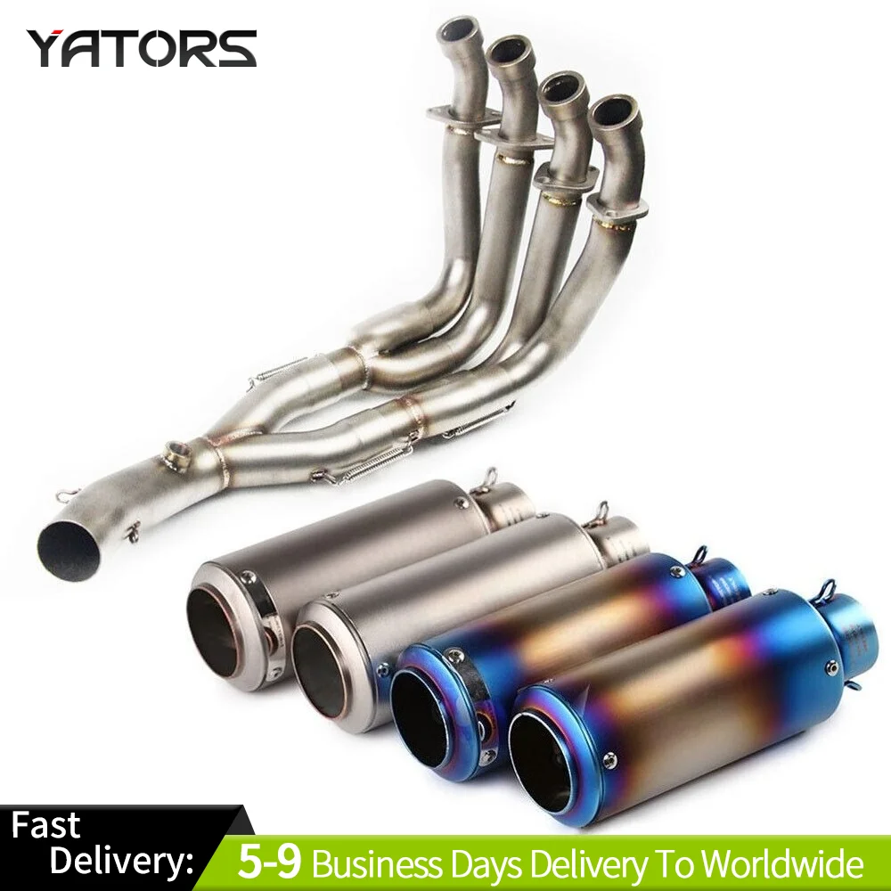 

For Yamaha YZF R6 2006-16 Full System Exhaust Tips 51mm Muffler Front Link Pipe Exhaust Systems Exhausts Pipes
