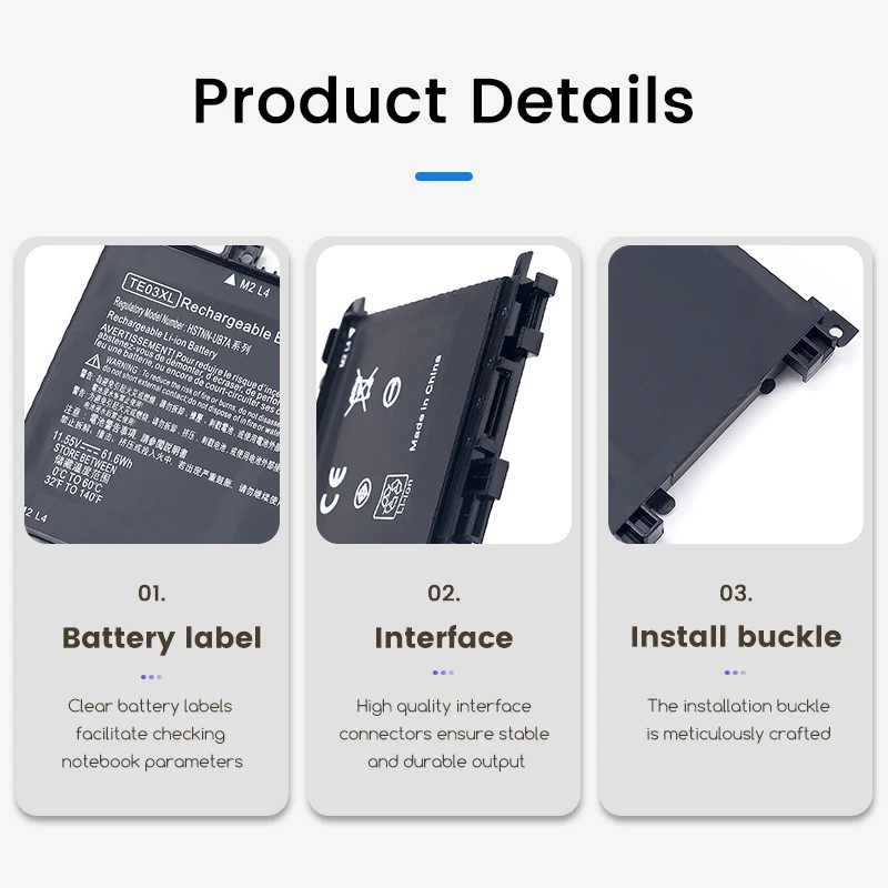 TE03XL bateria do portátil for HP OMEN 15, TPN-Q173, HSTNN-UB7A, 15-bc011TX, 15-bc012TX, 15-bc013TX, 15-bc014TX, 15-bc015TX