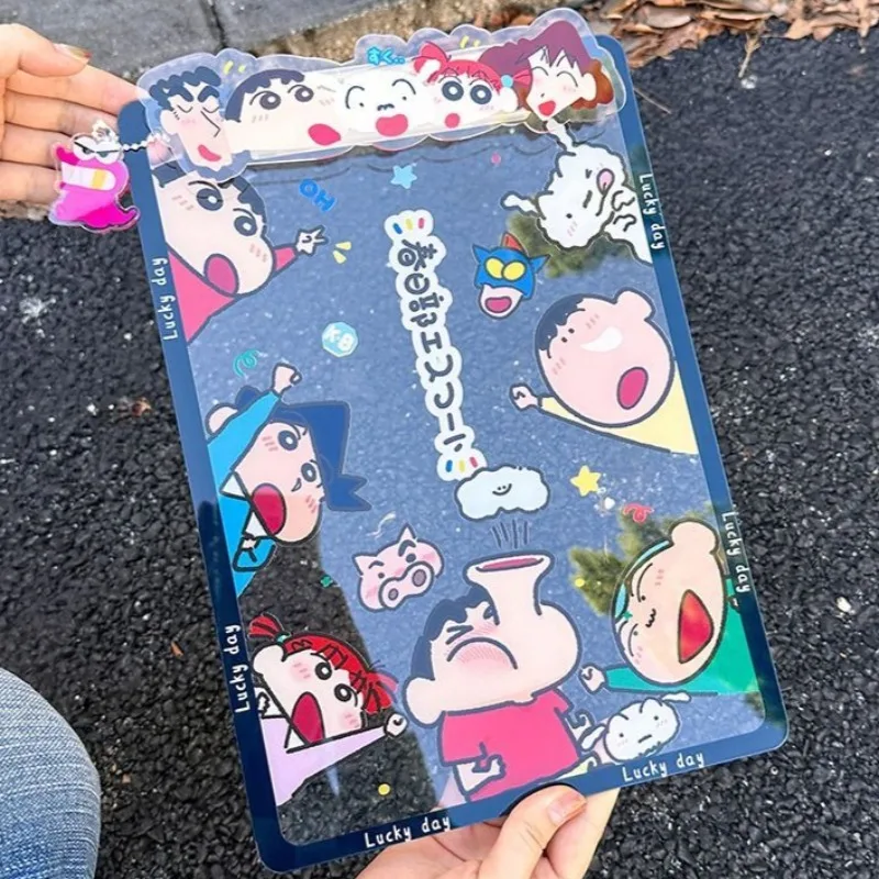 

Crayon Shin-chan Acrylic Folder Cute Creativity Delight Meeting Minutes Backing Board Fashion Exquisite Painting Clamp New
