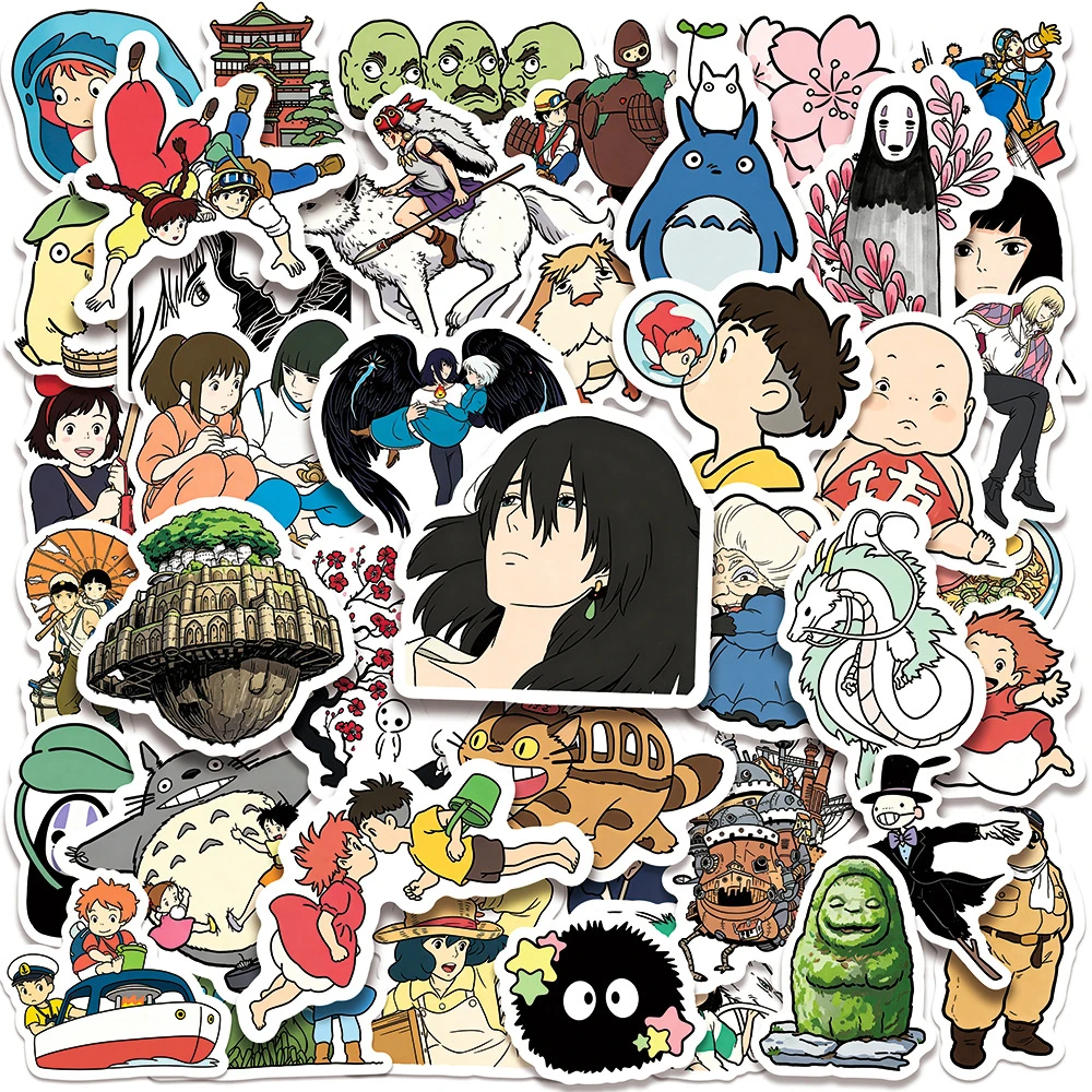 50 Anime Studio Ghibli Japanische Anime Traditionelle Japanische Graffiti-Aufkleber Handbücher Wasserfeste Dekorative Aufkleber Spielzeug Geschenke