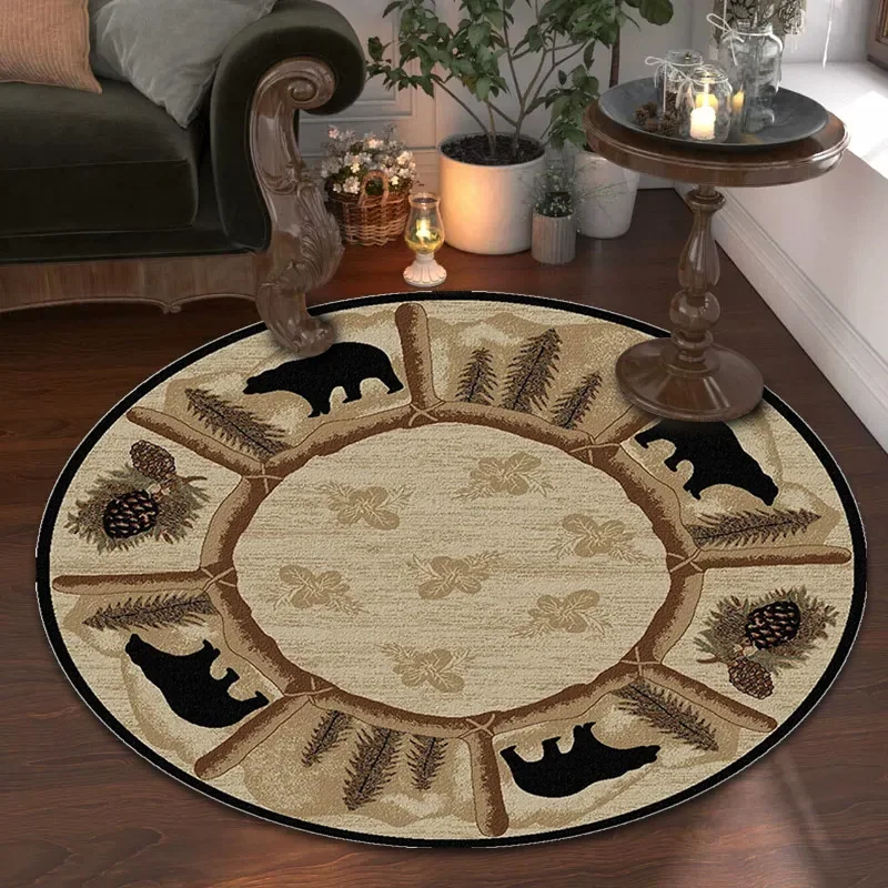 

Round Anti-slip Carpets for Bed Decor, American Style Rugs, Bedside Blanket, Swivel Chair, Chair Hanging Basket, Living Room, Be