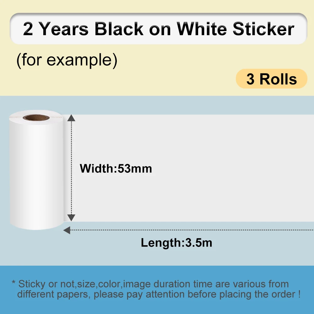 M02/M02pro Thermische Aufkleber Papier Klebrigen Bunten Label Aufkleber Selbst-Adhesive Label Rollen Breite 50/53mm phomemo Thermische Papiere