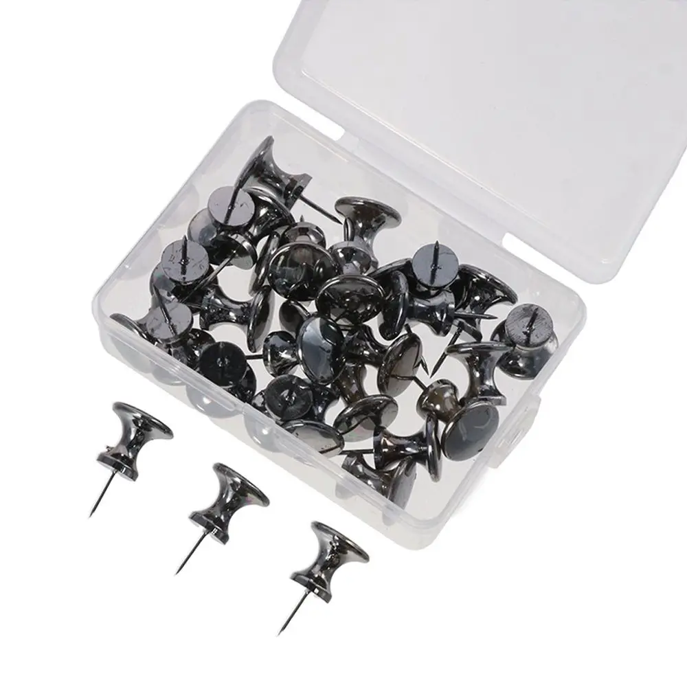 30PCS Metal Giant Push Pins Big Black Thumb Tacks Versatile Use Push Pins for Cork Boards Bulletin Boards Office Supplies