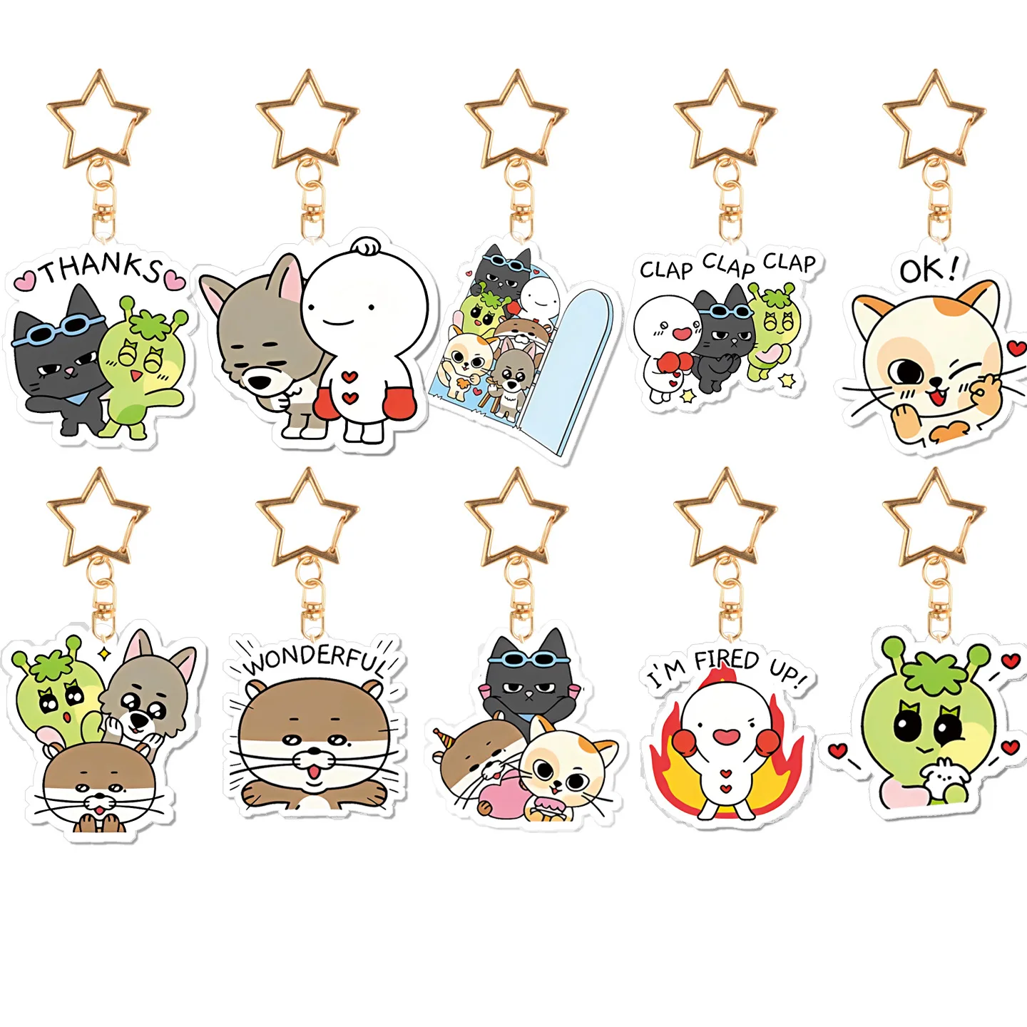 2025 New BOYNEXTDOOR Cartoon Acrylic Double sided Keychain Pendant Jewelry Exquisite Cardboard Packaging Cute Style Ins Style