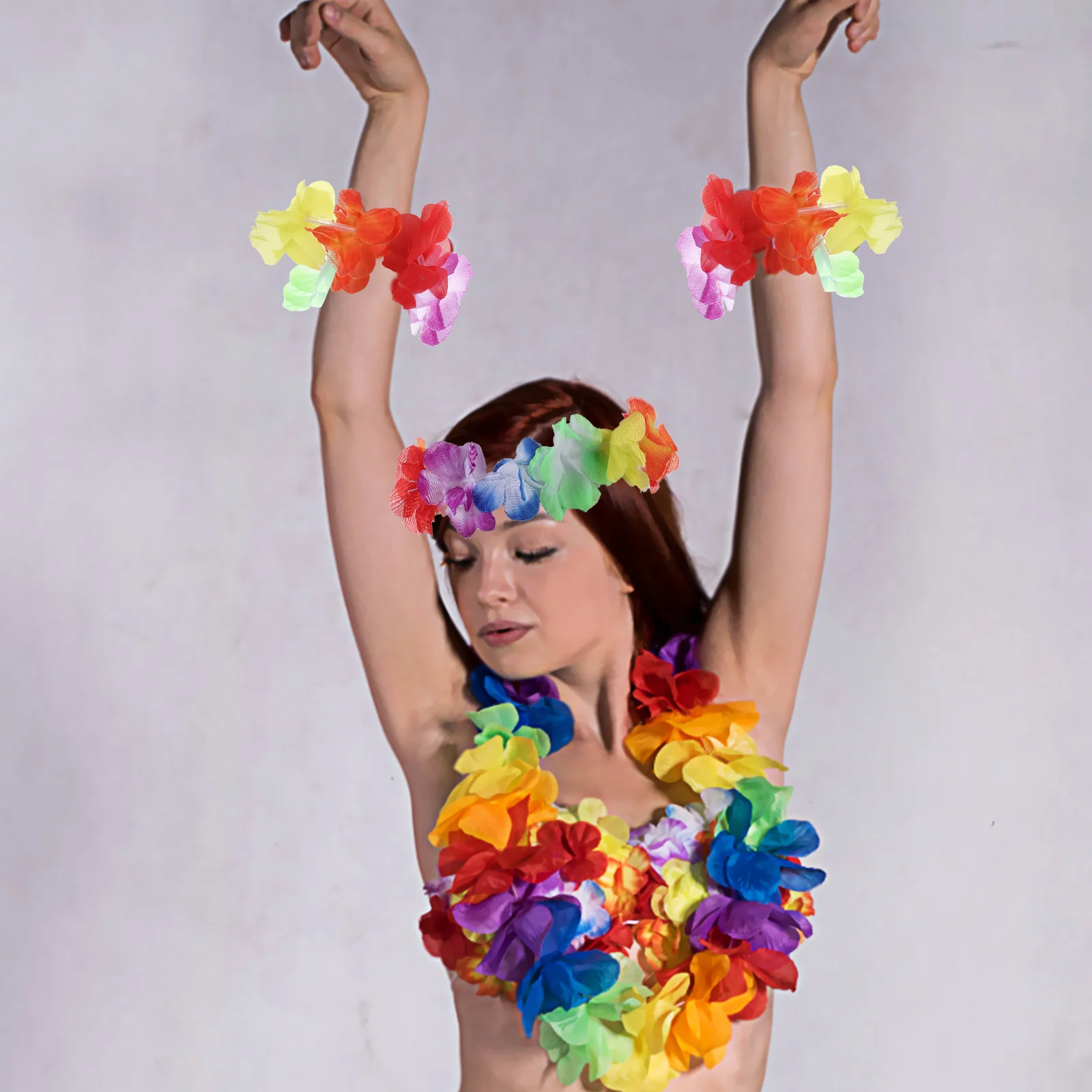 

1 Set Pineapple Eyeglasses Garland Headband Bracelets Necklace For Hawaii Party Supplies Tropical Luau Decoration Beach Festival