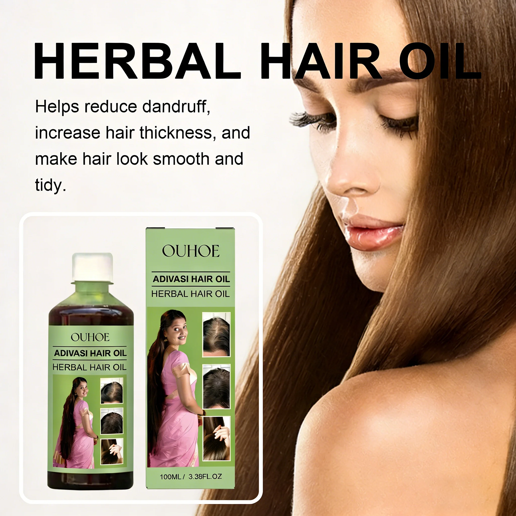 Herbal Dense Hair Oil Dandruff Control Thicken Strengthen Hair Nourishes Scalp Promotes Regrowth Moisturize Scalp Essential Oil